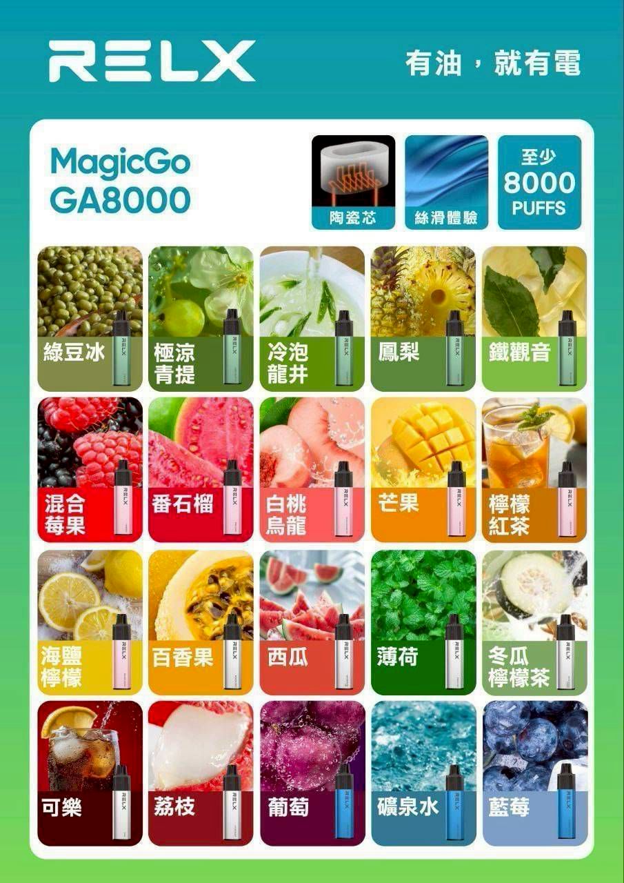 RELX 悅刻抛棄式8000口免充電 透明油艙高顔值 用完就丟
